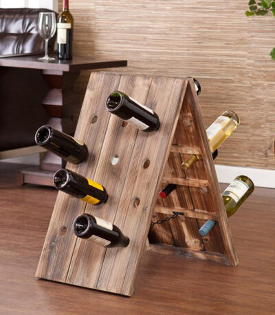 Solid Sheesham Wood Capital Wine Rack
