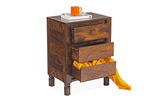Solid Wood 3 Drawer Bedside Table