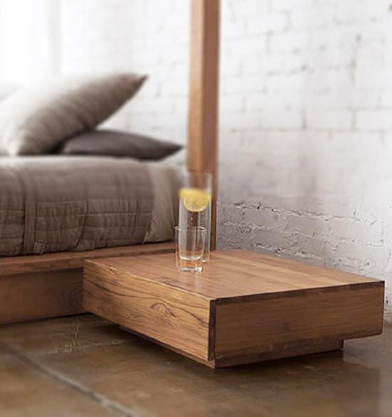 Solid Wood Capital Bedside Table Solid Wood Capital Bedside Table