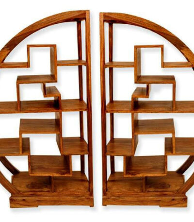 Solid Wood Cube Arch Bookcases