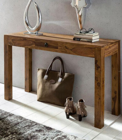 Solid Wood Cube Console Table