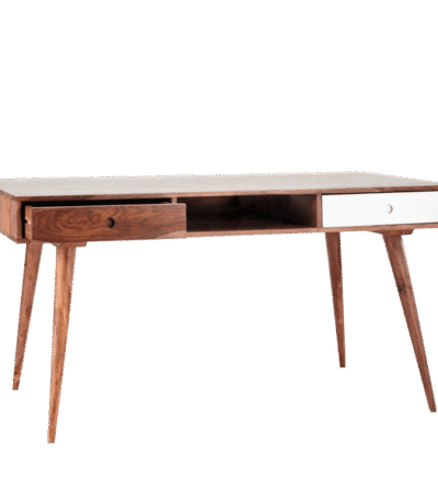 Solid Wood Eva Study Table with 2 Drawers Stone