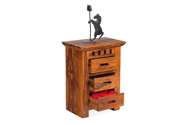Solid Wood Kuber 3 Drawer Bedside Table