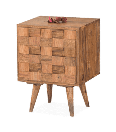 Solid Wood Million Bedside Table with 2 Drawers