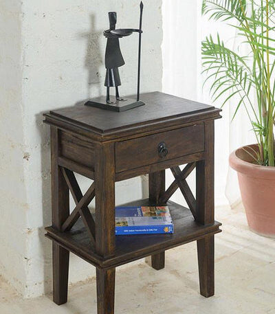 Solid Wood New Crossia Bedside Table