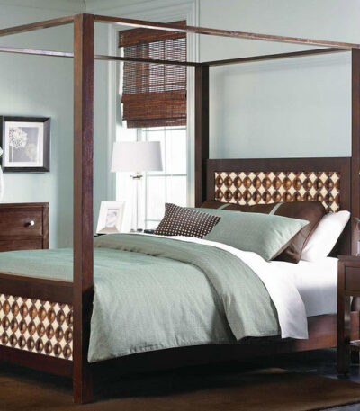 Solid Wood Poster Bed Romeo Brass Royale