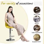 GOYALSON Faux Leather Classic Height Adjustable and Revolving Bar Stool Kitchen Chair (Yellow, Standard), 94 cm, 40.64 cm, 43.2 cm - Image 3