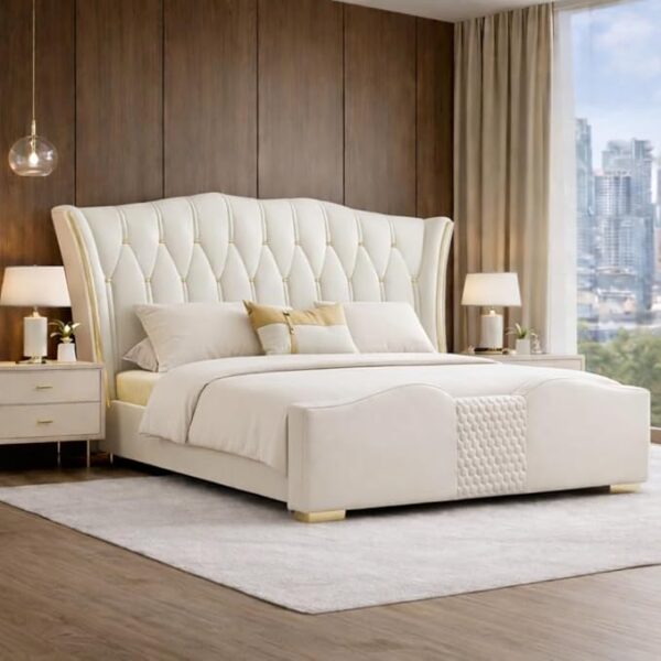Upholstered King Size Bed with Box Storage