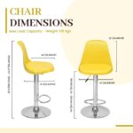GOYALSON Faux Leather Classic Height Adjustable and Revolving Bar Stool Kitchen Chair (Yellow, Standard), 94 cm, 40.64 cm, 43.2 cm - Image 5