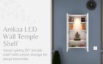 Anikaa Engineered Wood Spirit LED Light Wall Temple Shelf Puja Stand Pooja Modern Designe Temple Mandir for Office & Home Decoration - White (D.I.Y - Do-It-Yourself) - Image 3