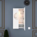 Anikaa Engineered Wood Spirit LED Light Wall Temple Shelf Puja Stand Pooja Modern Designe Temple Mandir for Office & Home Decoration - White (D.I.Y - Do-It-Yourself) - Image 4
