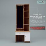NEUDOT Carlos Wooden Dressing Table with Mirror and Storage | Engineering Wood | Vanity Table with Mirror | Vanity Table for Bedroom, Living Room | 1-Year Warranty, Brown - Image 5
