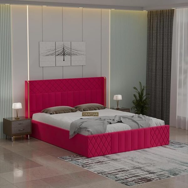 Wooden Modern Upholstered King Size Bed
